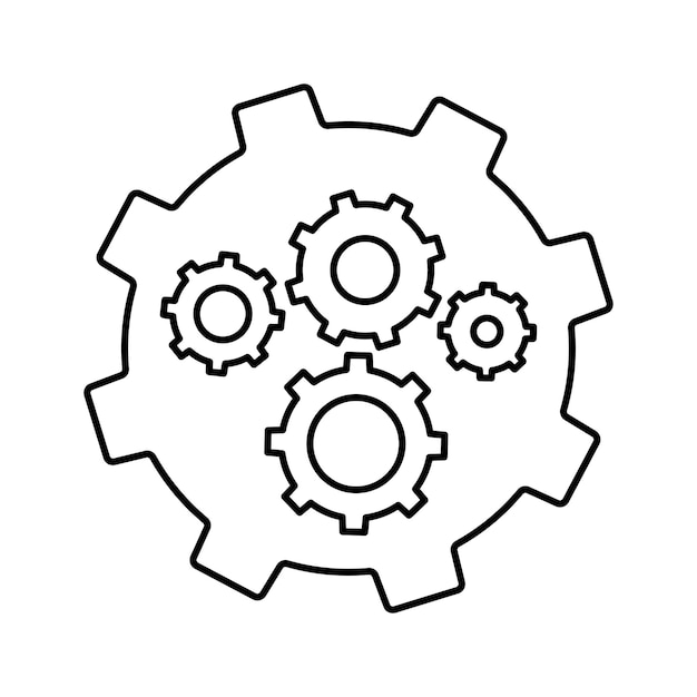 Settings gear options line icon Outline vector