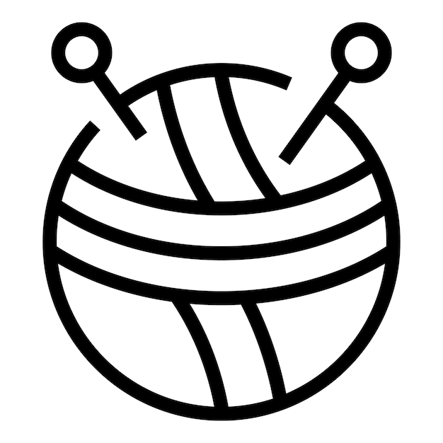 Sewing ball icon outline vector Art craft Hand creative