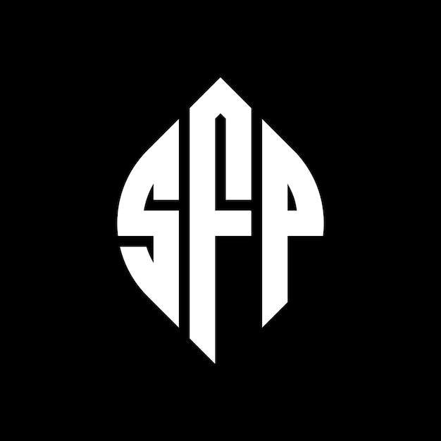 SFP circle letter logo design with circle and ellipse shape SFP ellipse letters with typographic style The three initials form a circle logo SFP Circle Emblem Abstract Monogram Letter Mark Vector