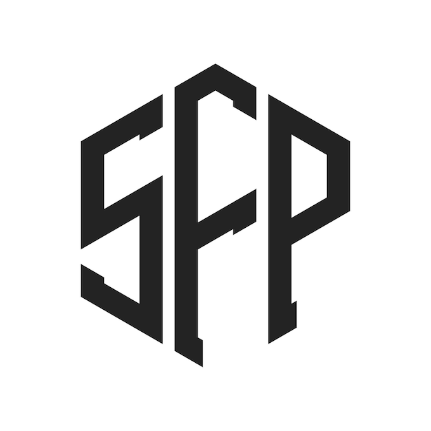 SFP Logo Design Initial Letter SFP Monogram Logo using Hexagon shape
