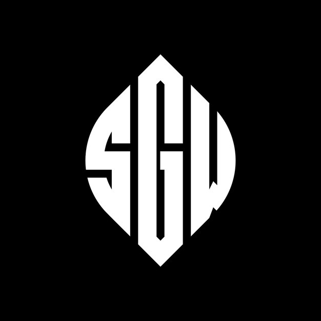 SGW circle letter logo design with circle and ellipse shape SGW ellipse letters with typographic style The three initials form a circle logo SGW Circle Emblem Abstract Monogram Letter Mark Vector