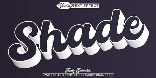 shade white and black minimalist vector editable text effect template