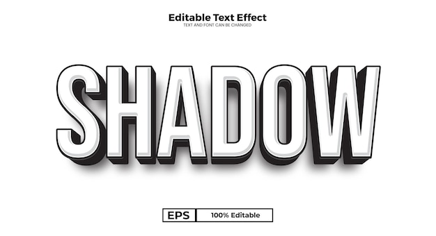 Shadow editable text effect in modern trend style
