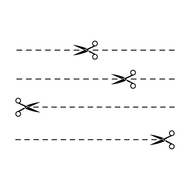 Shadow of scissors slicing through dotted lines
