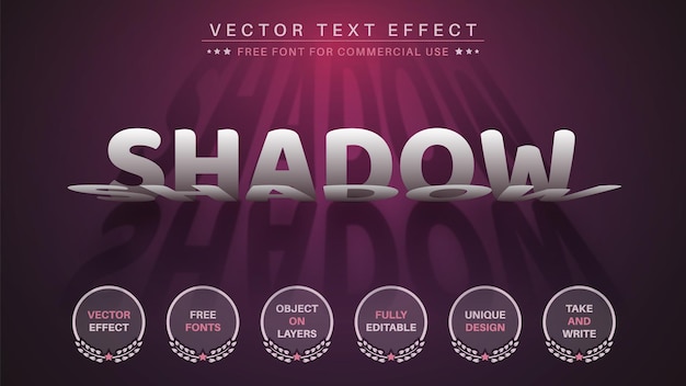 Shadow paper edit text effect redigerbar skrifttype stil