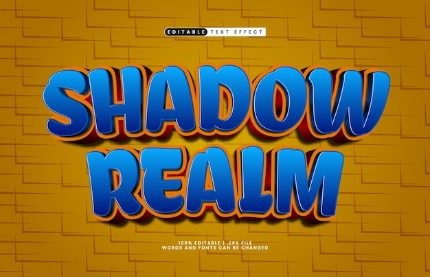 shadow realm editable text effect with a game and play text style