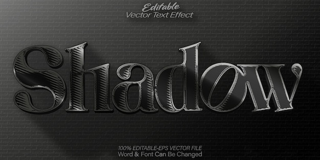 Shadow Text Effect Editable Alphabet Shade Light