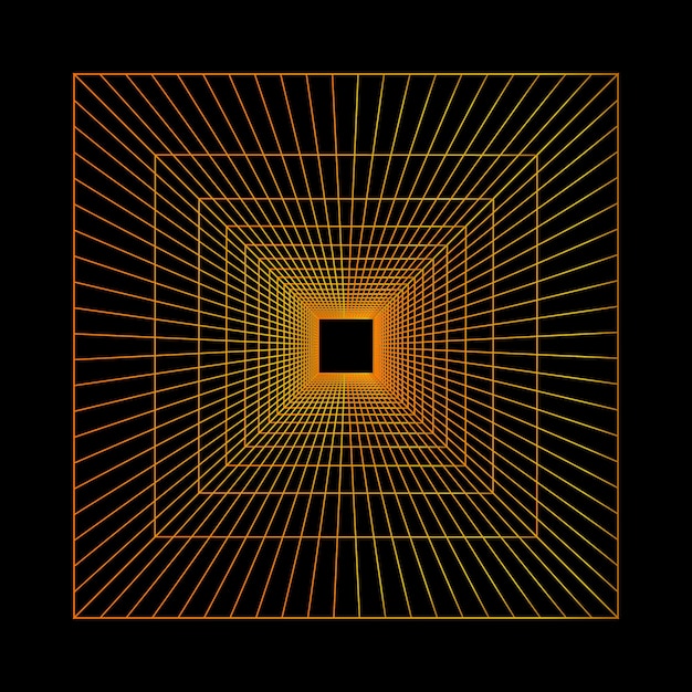 shape line square perpective dimention orange