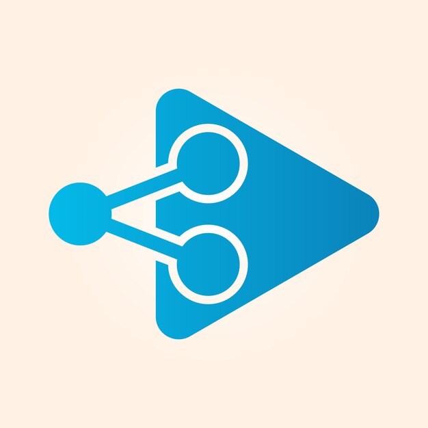 Share And Play Logo. Triangle technology icon.