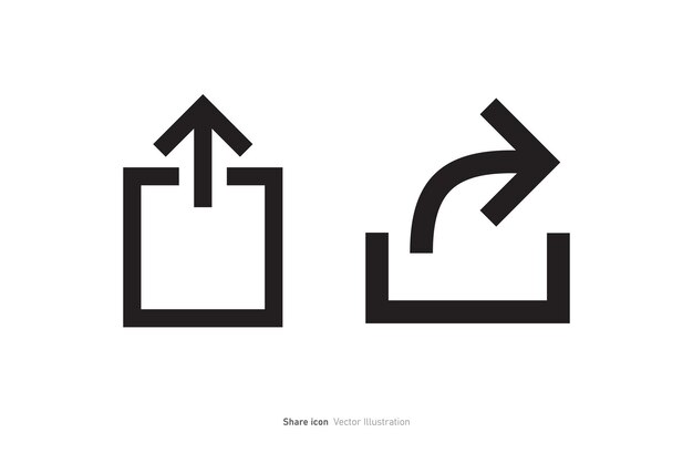 Share icon with trendy flat design isolated on white background