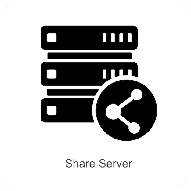 Share Server and database icon concept