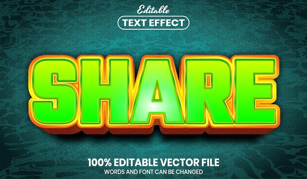Share text, font style editable text effect