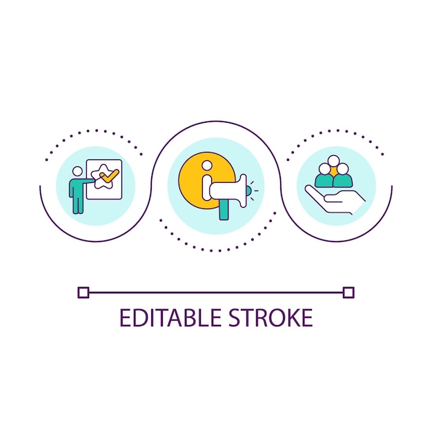 share work updates with employees loop concept icon