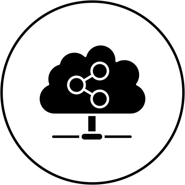 shared cloud icon vector image can be used for networking and data sharing