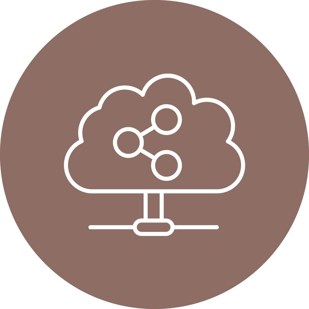 shared cloud icon vector image can be used for networking and data sharing