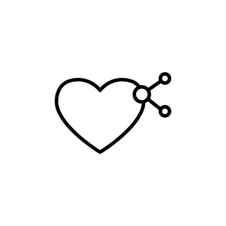 Vektör sharing love icon symbol mark in outline style