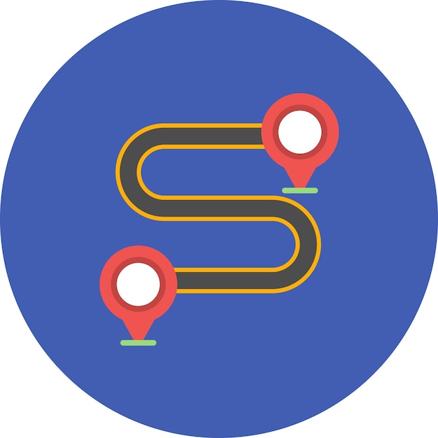 Sharp Bend Flat Illustration