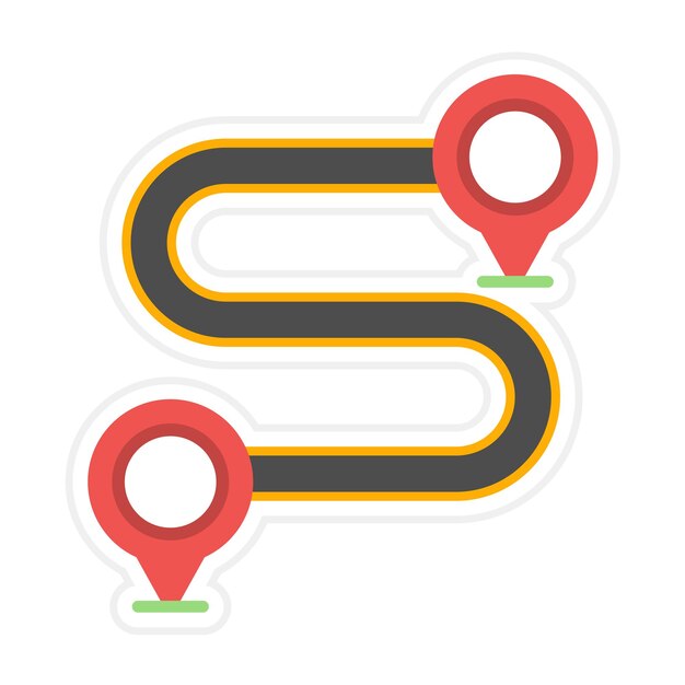 Sharp Bend vector icon Can be used for Map and Navigation iconset