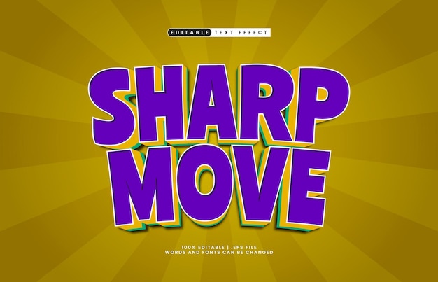 sharp move editable text effect with a joy and kids text style