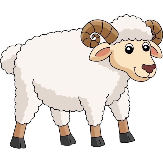 sheep cartoon colored clipart illustration