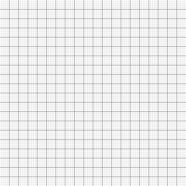 Sheet of graph paper with grid Millimeter paper texture geometric pattern Gray lined blank for drawing studying technical engineering or scale measurement Vector illustration