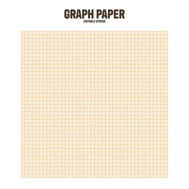 Sheet of graph paper with grid Millimeter paper texture geometric pattern Orange lined blank for drawing studying technical engineering or scale measurement Vector illustration