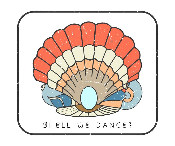 Vektör shell we dance summer vacation vector design with cute sea shell