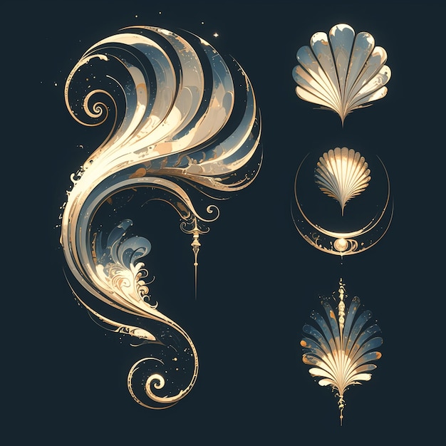 Shelllike patterns with intricate curves