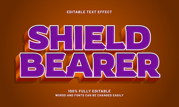 shield bearer editable text effect with a knight and hero theme