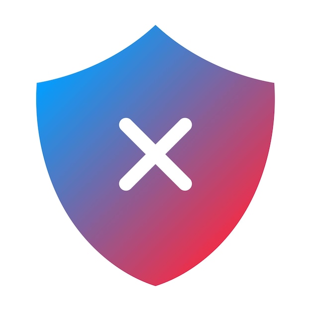 Shield Fail icon vector image Can be used for UI