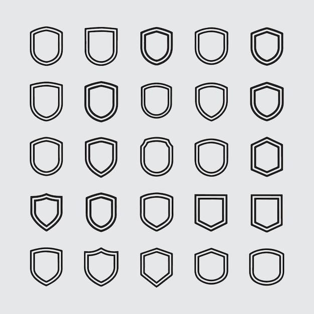 Shield mega icon set collection