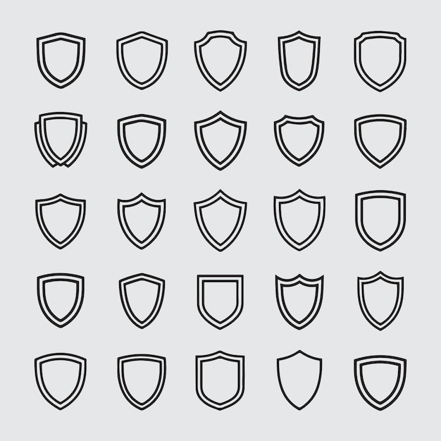 Shield mega icon set collection
