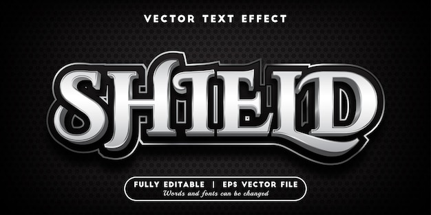 Shield text effect with editable text style