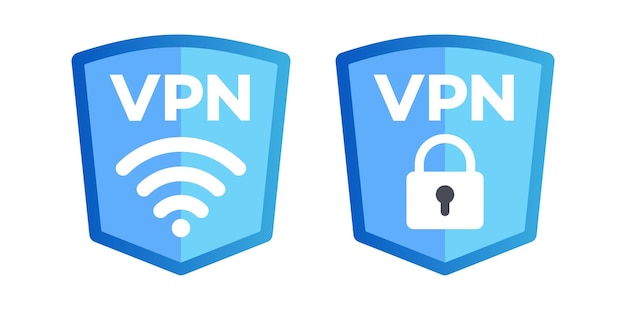 Shield VPN wifi and vpn lock icon sign