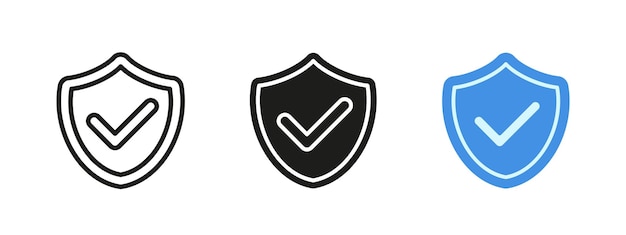 Shield with checkmark icon Warranty and guarantee vector illustration Security and protection symbol