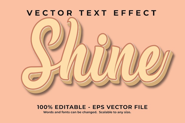 Shine 3d editable text effect Modern font effect