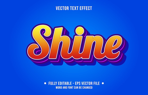 Shine editable text effect modern gradient style