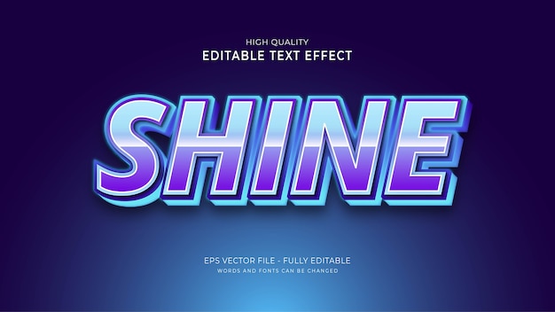 Shine text style effect. editable font effect.