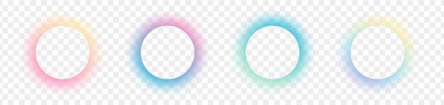 Shining circle frame with gradient isolated on white background Fluid vivid color gradients