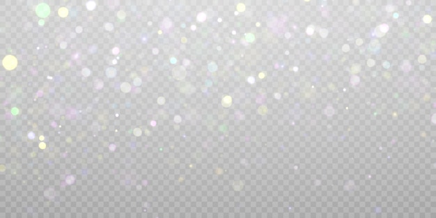 Shiny glare light effects with colorful shimmer. Beautiful lens flare effect with bokeh, glittery