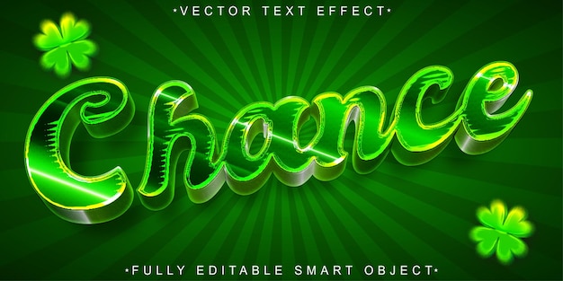 Shiny Green Luck Chaance Vector Fully Editable Smart Object Text Effect