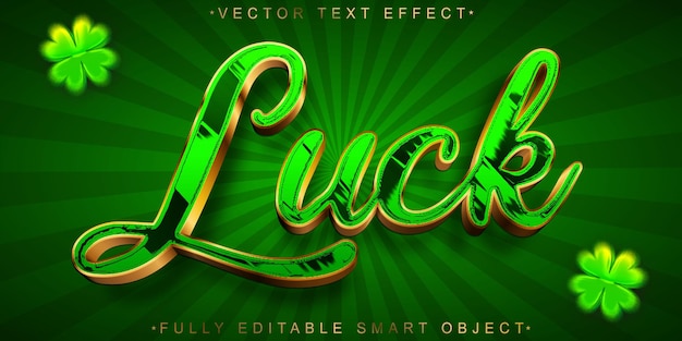 Shiny Green Luck Vector Fully Editable Smart Object Text Effect
