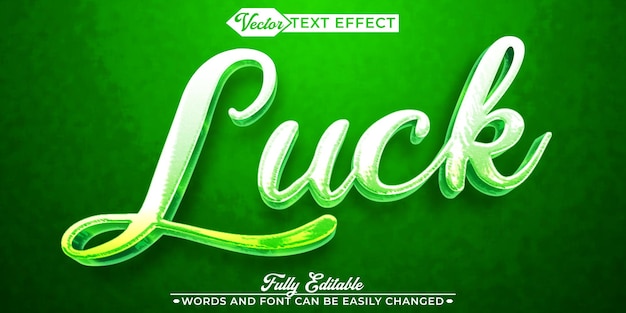 Shiny Green Luck Vector Fully Editable Smart Object Text Effect
