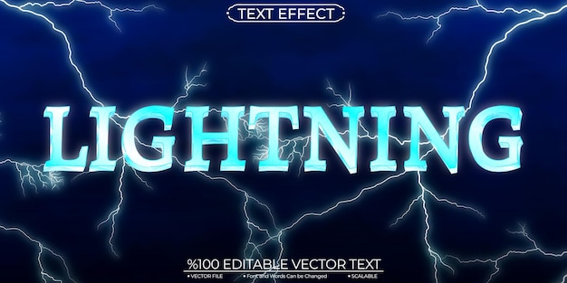 Shiny Lightning Editable and Scalable Template Vector Text Effect