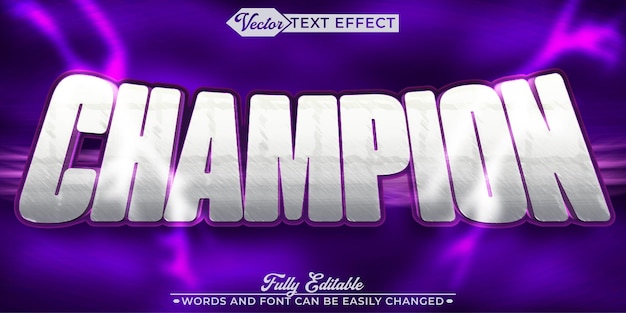 shiny metallic champ vector editable text effect template