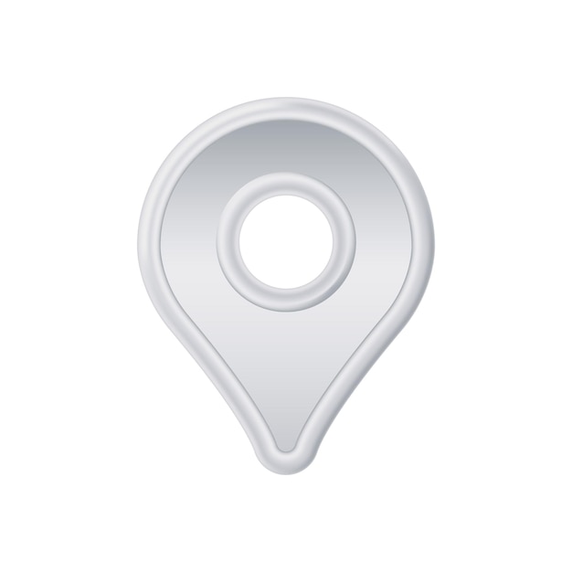 Shiny metallic pin icon representing a location marker commonly used in maps and navigation apps