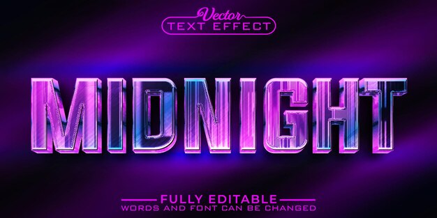 shiny midnight vector editable text effect template
