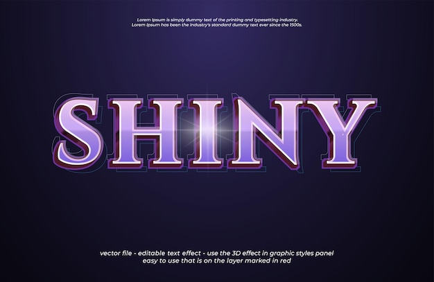 shiny vector text effect template design with 3d style