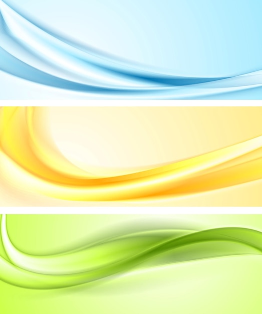 Shiny wavy abstract banners. Vector illustration