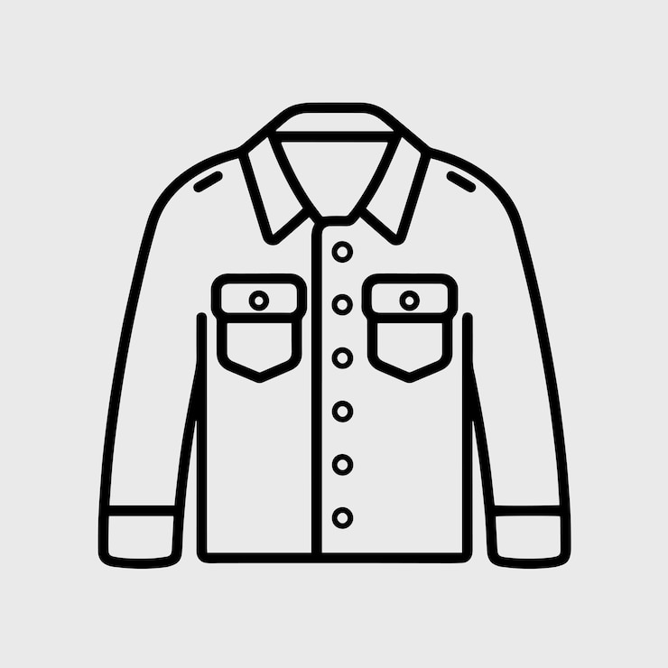 Vektör shirt outline drawing icon vector art